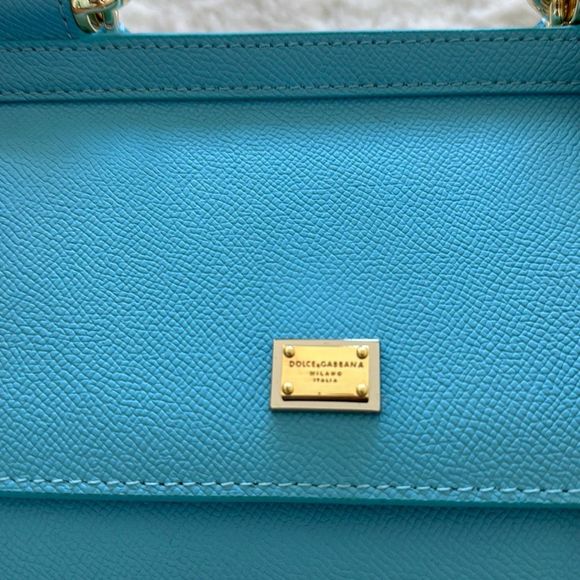 Dolce & Gabbana Small Miss Sicily Leather Satchel Sky Blue - Picture 3 of 14